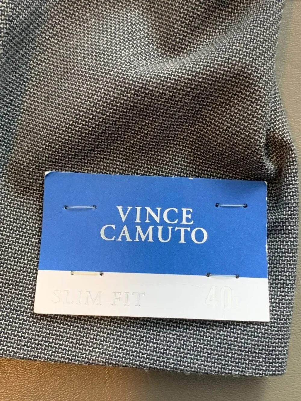 Vince Camuto Men's Slim-Fit Stretch Suit Jacket, Textured Gray, 40L / 40 Long